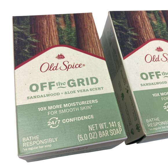 Old Spice Off The Grid Sandalwood & Aloe Vera Scent Bar Soap 5 oz 6-Pack - Picture 2 of 3